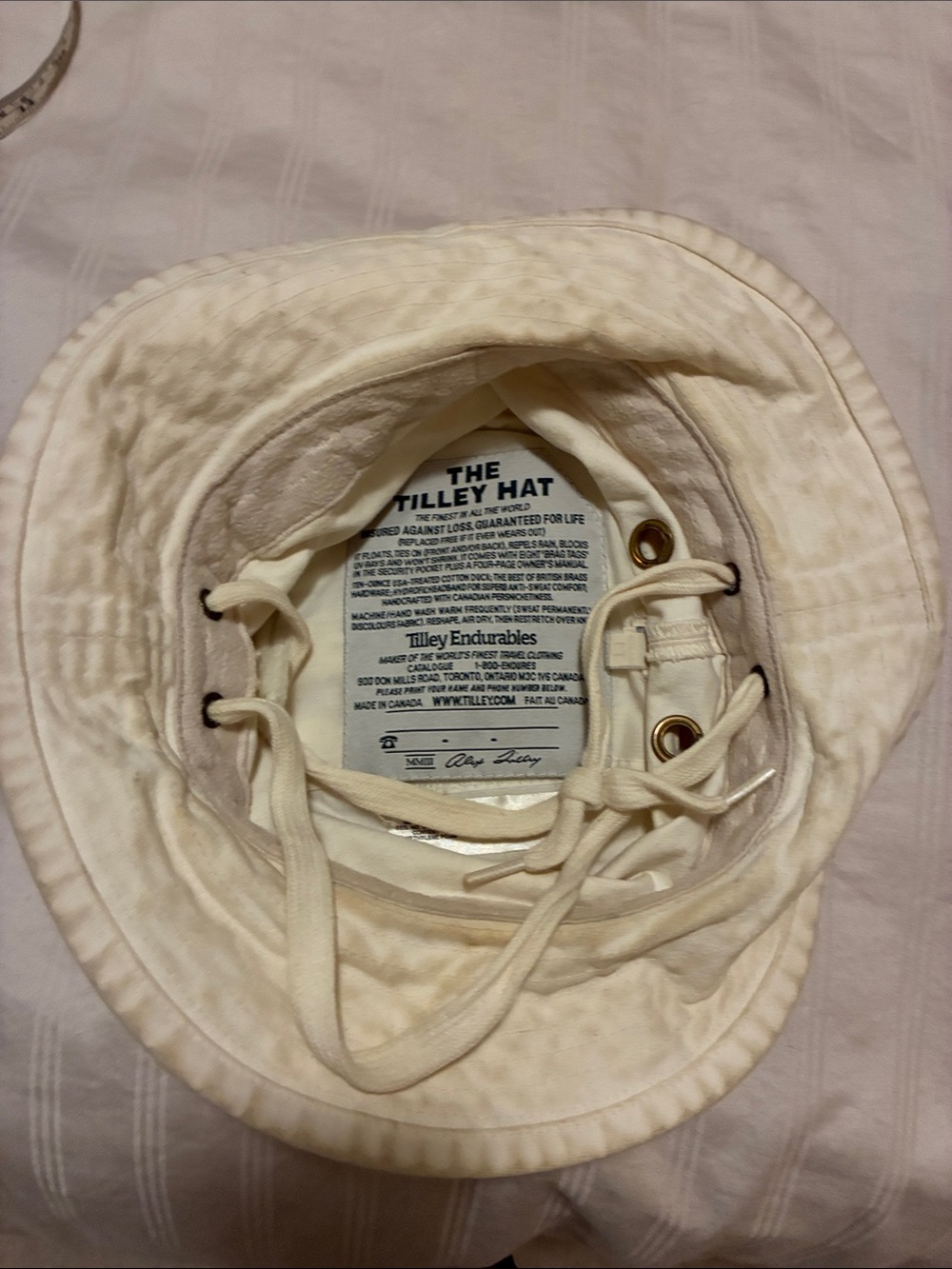 Tilley Endurables Cream Cotton Sun Hat